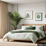 Home 18 침실의 적절한 온도 유지 방법 - A cozy, modern Dutch bedroom interior featuring large double-glazed windows with sleek white frames,...