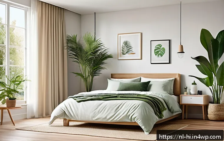 침실의 적절한 온도 유지 방법 - A cozy, modern Dutch bedroom interior featuring large double-glazed windows with sleek white frames,...